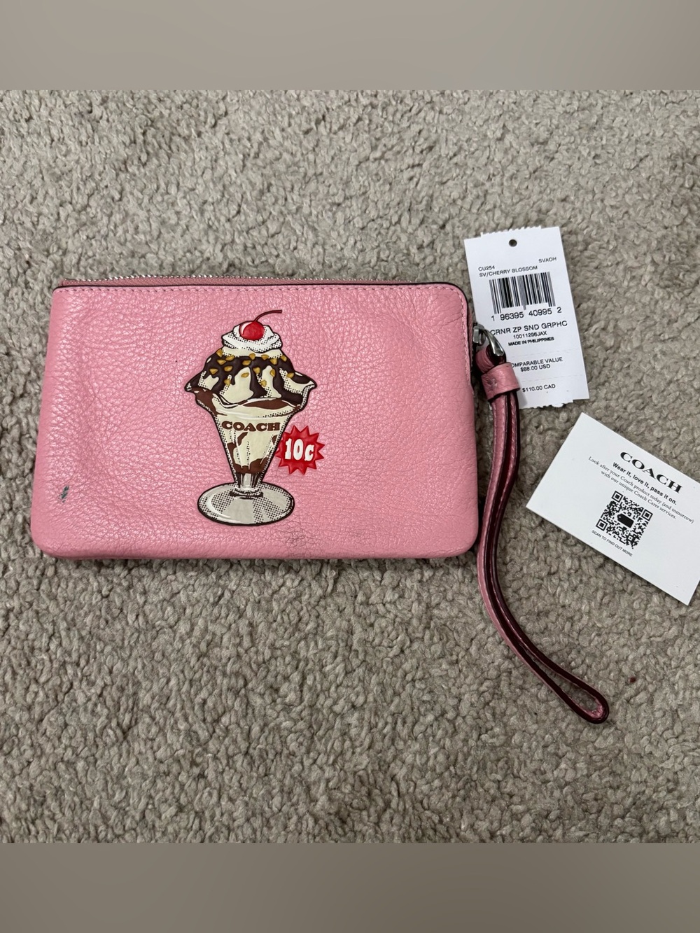 Coach Ice Cream Sundae Mini Wristlet
